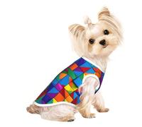 Colorful Brick print Dog Shirts for Small Dogs Stretchy T-Shirts Lightweight Tank Top Sleeveless Striped Vest