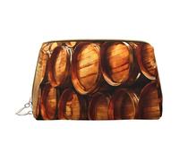 Colorful Brick Print Leather Cosmetic Bag Small Travel Makeup Bag for Women, Cosmetic Organizer Cosmetic Bag for Handbag, Wine Cork, One Size