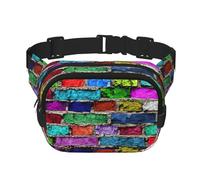 Colorful Brick Print Stylish and Practical Waist Bag,Adjustable,Perfect for Travel,and Outdoor Activities