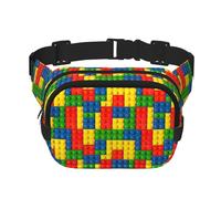 Colorful Brick Print Stylish and Practical Waist Bag,Adjustable,Perfect for Travel,and Outdoor Activities