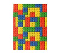 Colorful Brick Printed Wooden Puzzle 500 Piece, Cute Puzzle Game in Plastic Box for Family Entertainment and Brain Training Gifts