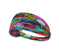 Colorful Brick Printing Full-Print Elastic Exercise Headband, Adjustable Fit Great For Yoga,Hikingâ€‹ Exercise Headband