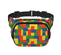 Colorful Brick Square Double Layer Waist Bag Belt Fanny Pack Purse with Adjustable Strap, Running, Travel, Hiking