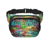 Colorful Brick Square Double Layer Waist Bag Belt Fanny Pack Purse with Adjustable Strap, Running, Travel, Hiking