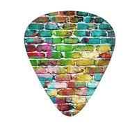 Colorful Brick Wall,12 Pcs Guitar Pick,3 Different Thickness Plectrums for Acoustic Guitar Bass Ukulele (0.46mm 0.96mm 0.71mm)