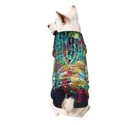 Colorful Brick Wall Print Dog Hoodie Sweatshirt For Small Dogs, Warm, Soft And Breathable Pet Clothes, Easy To Wear Jumper For Winter And Fall Warm