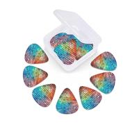 Colorful Brick Wall Print Guitar Picks 12 Pack With Organizer Storage Box 0.46 0.71 0.96mm Guitar Plectrums Guitars Accessories For Bass Electric Acoustic Guitars