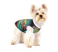 Colorful Brick Wall Print Small Dog Clothes Pet Vest, Soft Cotton Sleeveless T-Shirts Breathable Pet Tank Top Apparel For Puppies And Cats