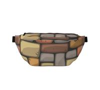 Colorful Brick Wall Texture Sling Bags Crossbody Bag Waist Pack with Adjustable Strap for Running Hiking Traveling