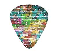 Colorful Brick Wall The guitar pick, for acoustic, electric, bass guitars - natural touch, 12 pack, multi-color.