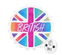 Colorful British Flag U.K 2 in 1 Magnetic Beer Bottle Opener Fridge Magnets Easy Storage Gift for Men Women White-Style