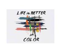 'Colorful Brushstrokes of Life' Temporary Tattoo - Water Resistant, Skin-Safe, Non-Toxic Transfer (TO00077195)
