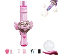 Colorful Bubble Machine with Smoke for Kids,Rechargeable Automatic Electric Smoke Bubble Machine with Colorful Lights,Fun Science Experiments,Kids Toys for Parties, Beaches, Summer (Pink)