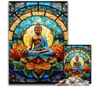 Colorful Buddha 1000 Piece Jigsaw Puzzle Wooden Jigsaw DIY Decoration, Brain Challenge, for Adult, Family, 50x75CM/19.68x29.52inch