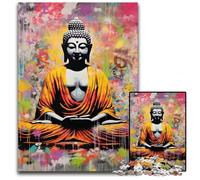 Colorful Buddha 1000 Piece Jigsaw Puzzles for Adults Wooden Jigsaw Relaxing Entertainment, Home Decor 50x75CM/19.68x29.52inch