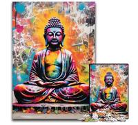 Colorful Buddha 1000Pc Adults Jigsaw Puzzle cardboard Jigsaw Brain-Challenging DIY Decorative Game, Family Interactive Toy 26X38CM/10.23x14.96inch