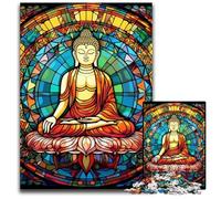 Colorful Buddha 1000Pc Adults Jigsaw Puzzle Wooden Jigsaw Perfect Home Or Office Decor, Ideal 50x75CM/19.68x29.52inch
