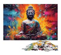 Colorful Buddha Statue JigsawPuzzle 1000 Pieces for Adults Challenging Puzzles Perfect Home Or Office Decor, Ideal 26X38CM/10.23x14.96inch