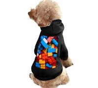 Colorful Building Blocks Dog Hoodie Shirts Pet Clothes for Small Puppy Cat Costume 2XL