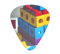 Colorful Building Blocks Guitar Plectrums Classical Triangle Bass Acoustic And Electric Guitar Plectrums For Guitarists 12 Pieces