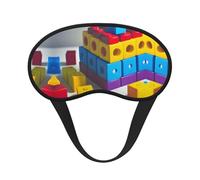 Colorful Building Blocks It is a Black-Rimmed Eye mask. The Soft Eye mask can Improve Sleep Quality and is Suitable for Indoors, Outdoors and Traveling.