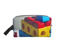 Colorful Building Blocks Large Capacity Toiletry Bag, Lightweight Travel Wash Bag with Padding, for Men Women