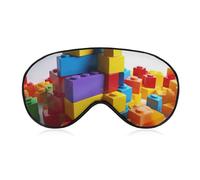 Colorful Building Blocks Sleep Mask for Women Men, Soft Eye Mask with Adjustable Strap for Sleeping, Light Blocking Travel Blindfold for Nap Comfortable Eye Cover for Home Office