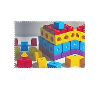 Colorful Building Blocks Table mat Set of 6, 12x18 inches, Heat-Resistant to Protect tabletops for Home, banquets, and Festivals