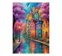 Colorful Buildings 1000 Pieces Mini Jigsaw Puzzle for Adults
