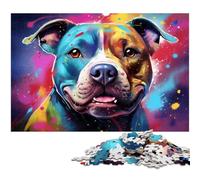 Colorful Bull Terrier Adult Jigsaw Puzzles 1000 Pieces Challenging Puzzles for Mother'S Day, Birthdays, Christmas 50x75CM/19.68x29.52inch