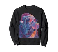 Colorful Bulldog Christmas Dog in Glasses Pastel Aesthetic Sweatshirt