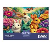 Colorful Bunny Garden Durable Paper Fun Brain Challenge, Suitable for Adults Seeking Relaxing And Rewarding Hobbies 52x38cm/1000pcs
