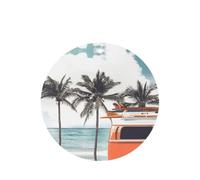 Colorful Bus Palm Tree Printing 10 Pcs Car Air Freshener Fragrant Sheets,Car Hanging Accessories With Strings For Decor