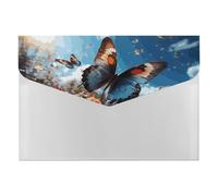 Colorful Butterflies Accordion File Organizer 6 Pocket Document Organizer Expanding File Folder Accordion Folder with Labels, Travel Document Folders Plastic Envelopes with Snap Closure 13x9.1 Inch