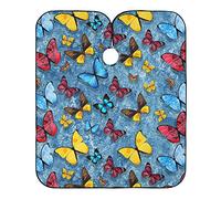 Colorful Butterflies Flying Blue Barber Cape Adjustable Hair Cutting Gown Lightweight Hairdressing Apron For Barbershop Salon Home 140X168Cm