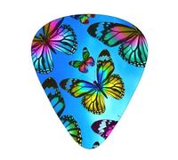 Colorful Butterflies In The Night Sky Guitar Pick 12 Packs Guitar Plectrums Includes Thin Medium Heavy Gauges