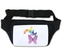 Colorful Butterflies Nature Minimal Art Waist Bag Fanny Pack White