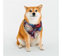 Colorful Butterflies on Flowers Dog Bandanas Large Adjustable Dog Scarf Triangle Bibs Double Reversible Kerchief Scarf Washable Daily Handkerchief for Medium Large Dog Puppy Cat Gift