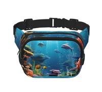 Colorful Butterflies on Flowers Fanny Pack for Women Men Fashion Waist Pack Adjustable Belt Bag for Workout Running Travelling Casual Waist Bag, Colored Undersea World, One Size