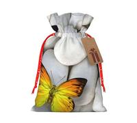 Colorful Butterflies Stone Print Drawstring Bags Burlap Gifts Bag With Drawstring Gift Bags For Wedding/Party/Festival/Storage