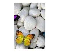 Colorful butterflies Stone Printed Wooden Puzzle 1000 Piece, Cute Puzzle Game in Plastic Box for Family Entertainment and Brain Training Gifts