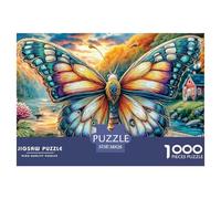 Colorful Butterfly 1000 Piece Impossible Puzzle for Adults - Challenging Jigsaw Puzzles, Family Activity & Mind Game Gift 38x26cm/1000pcs