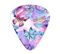 Colorful Butterfly 12 Pack Guitar Plectrums With Storage Case, 0.46/0.71/0.96mm, Including Thin, Medium Thick Guitar Plectrums For Electric Guitars Bass Ukulele
