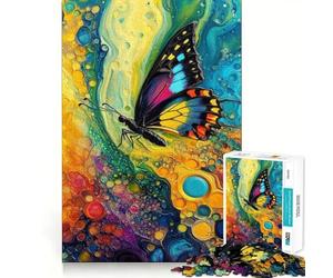 Colorful Butterfly Abstract Art 1000 Piece Jigsaws for Adults Puzzle Unwind Game Sharp Edge Playful Challenge Home Accent (38x26cm)