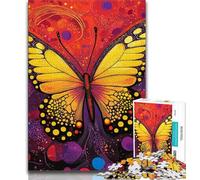 Colorful Butterfly Art Jigsaw Puzzles for Adults Teenagers Jigsaws Puzzle,Challenging To Complete But Fun And Humorous Birthday Present,Gifts,Wall Art (38x26cm)