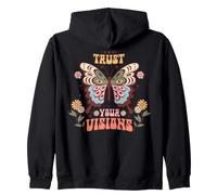 Colorful Butterfly Art Trust Your Visions Quote Design Zip Hoodie