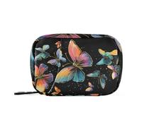 Colorful Butterfly Black Daily Tablet Pill Organiser Weekly Pill Box 7 Day Travel Small for Medicine Vitamin Supplement