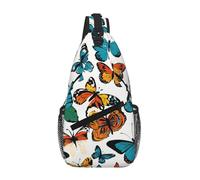 Colorful Butterfly Crossbody Sling Bag Crossbody Shoulder Chest Bag Shoulder Strap Waist Fanny Pack Men Women