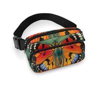 Colorful Butterfly Fanny Pack for Women Men Waist Bag Belt Bag Adjustable Casual Bag for Travel Sports Hiking, white, 7.9x5.1inches