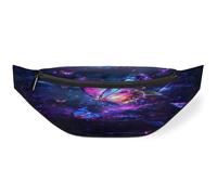 Colorful Butterfly Fireflie Waist Bag Pack for Women Men Kids Girls Boys Fanny Pack Bumbags Pouch Purses Belt Bag for Travel Sport Running